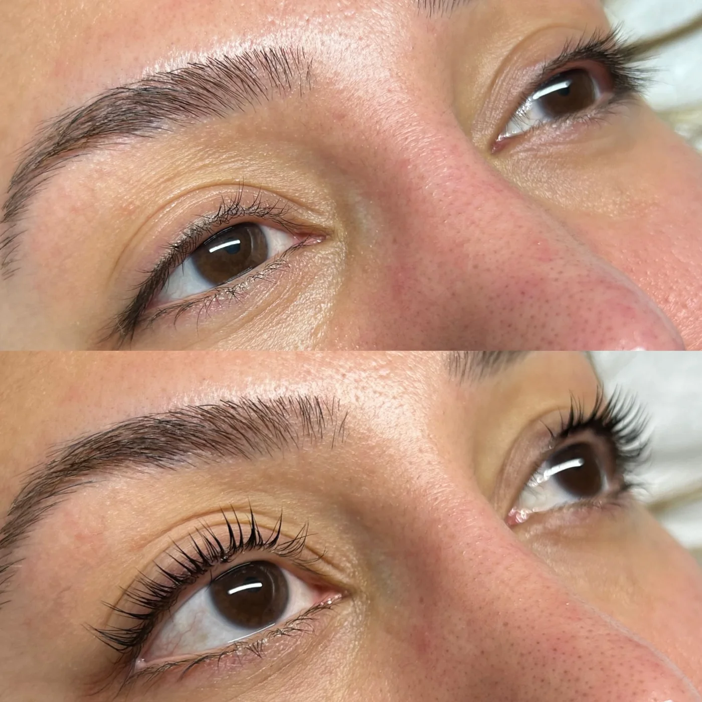 Lashlifting Ergebnis — Vorher und Nachher
