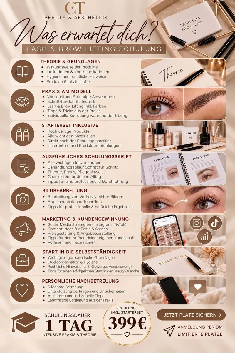 Lash & Brow Lifting Schulung – Natürlicher Look, starke Augen