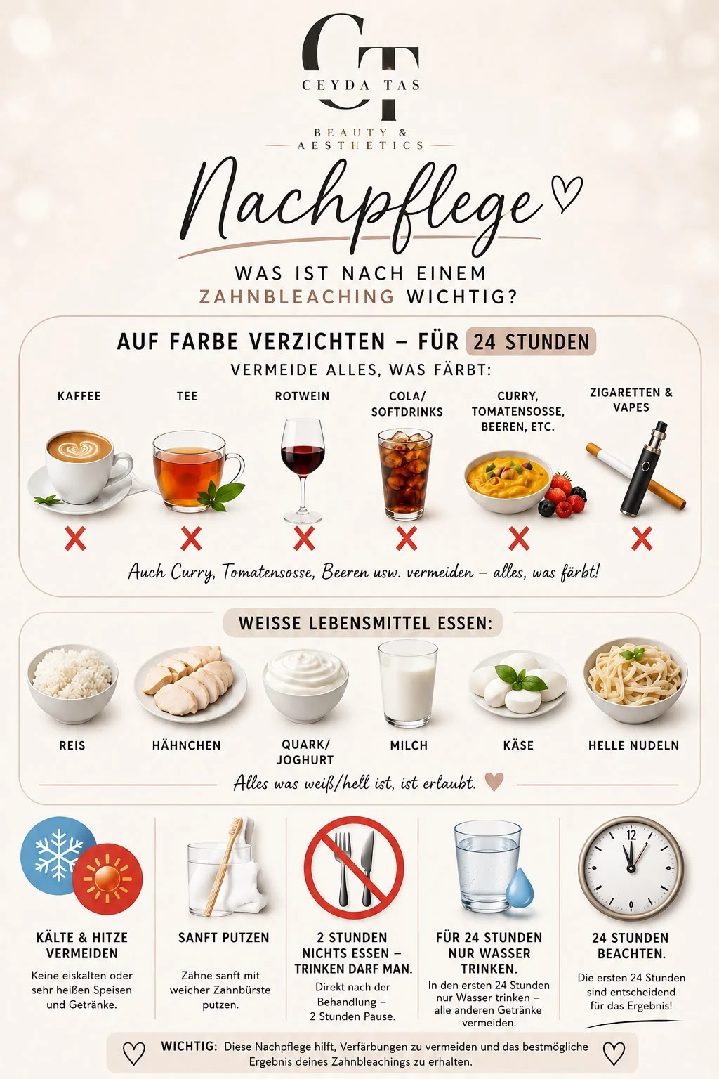 Nachpflege nach dem Zahnbleaching – die ersten 24 Stunden
